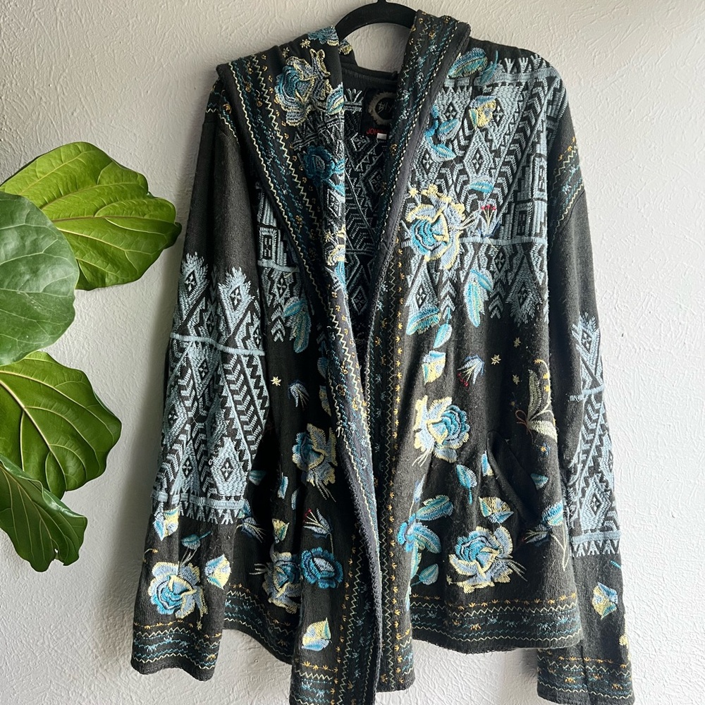 Johnny Was Beiro hooded cardigan large